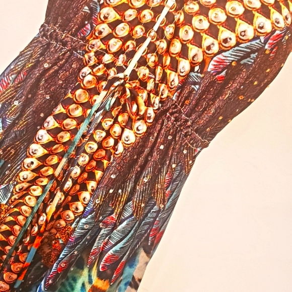 JSquad by MANISH VAID-Silky Poly Emb. Hi-Lo Flowy Dress-OS - Picture 10 of 10